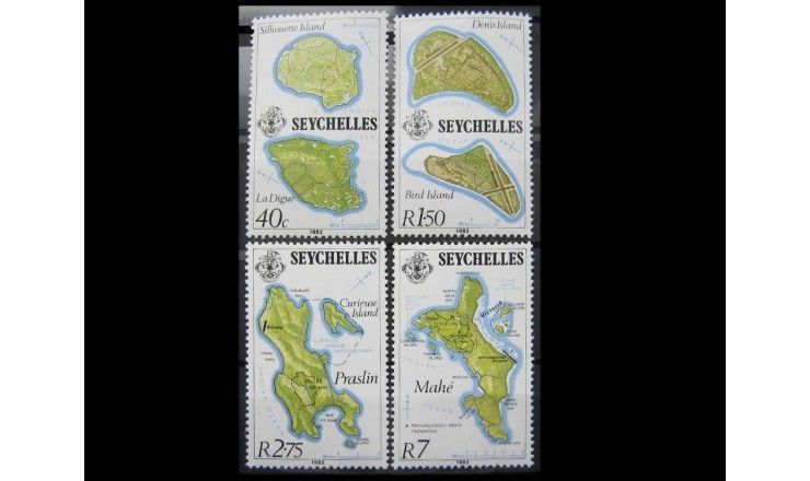 Сейшельские Острова 1982 г. "Географическая карта"