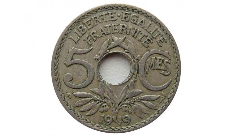 Франция 5 сантимов 1919 г.