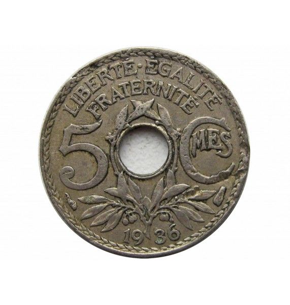 Франция 5 сантимов 1936 г.