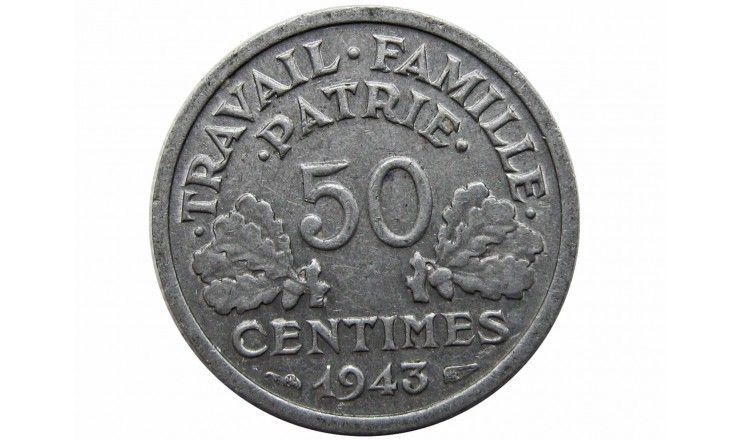 Франция 50 сантимов 1943 г.