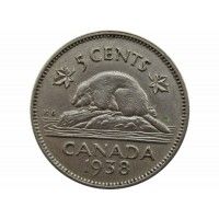 Канада 5 центов 1938 г.