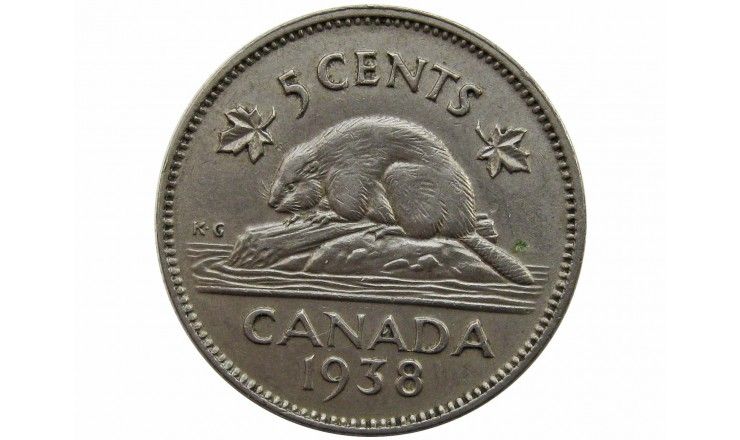 Канада 5 центов 1938 г.