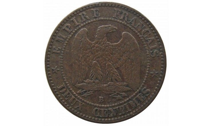 Франция 2 сантима 1857 г. B