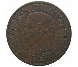 Франция 2 сантима 1857 г. B