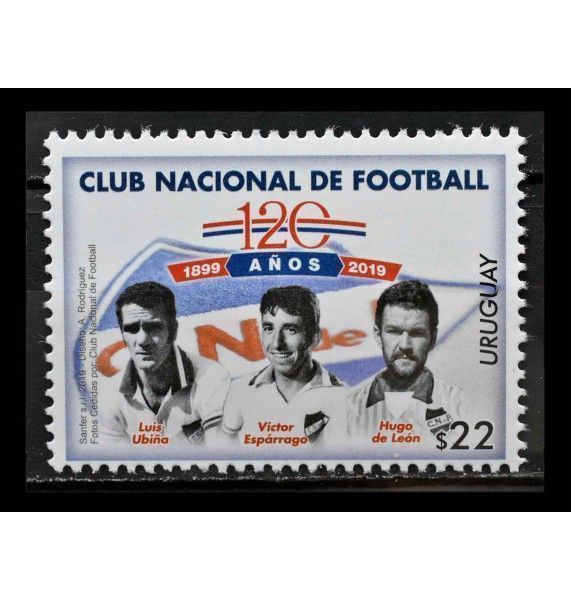 Уругвай 2019 г. "120 лет футбольному клубу Насьональ"