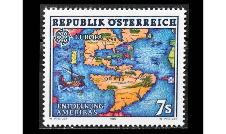 Австрия 1992 г. "Европа: 500 лет открытия Америки"