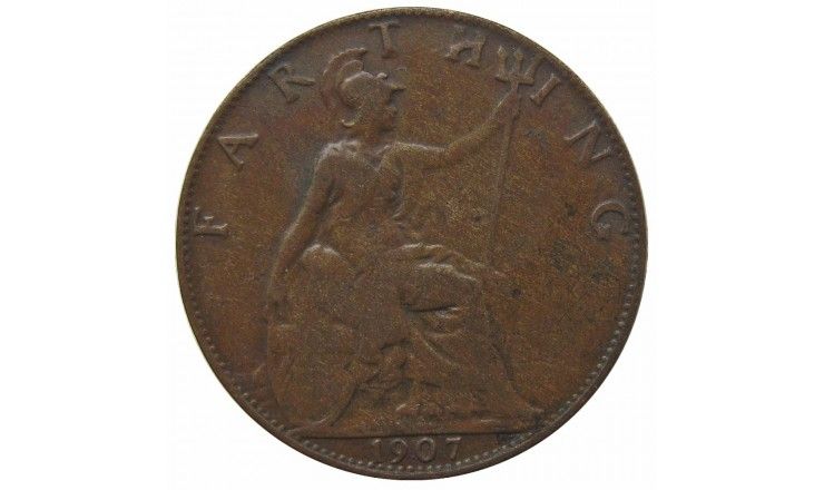 Великобритания 1 фартинг 1907 г.