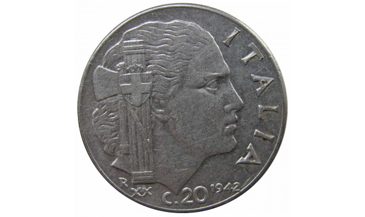 Италия 20 чентезимо 1942 г. (магнитная)