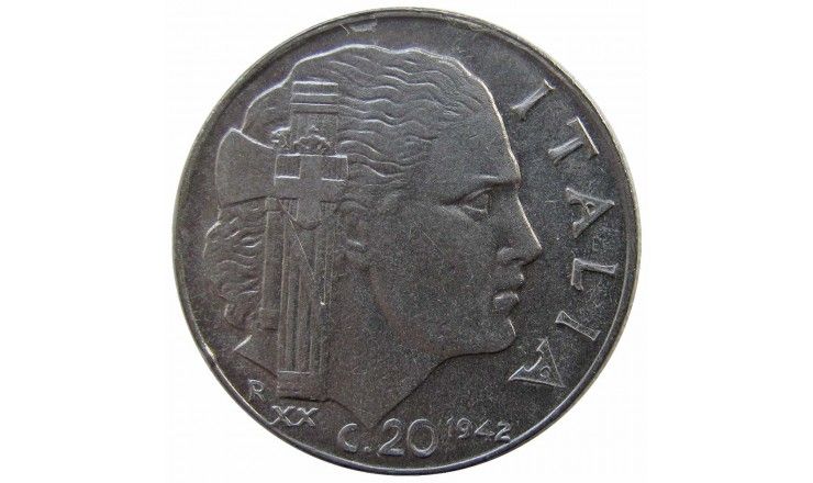 Италия 20 чентезимо 1942 г. (магнитная)
