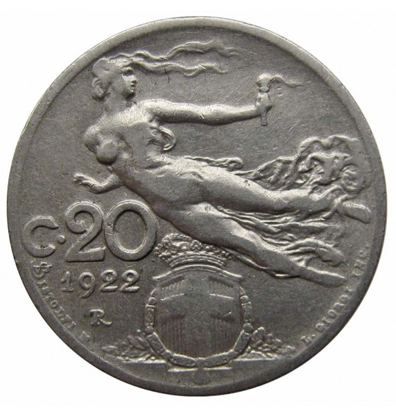Италия 20 чентезимо 1922 г. 