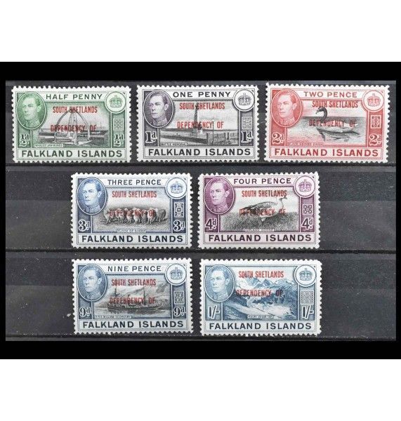 Южные Шетландские острова 1944 г. "Король Георг VI, Пейзажи" (надпечатка) Южные Шетландские острова 1944 г. "Король Георг VI, Пейзажи" (надпечатка)