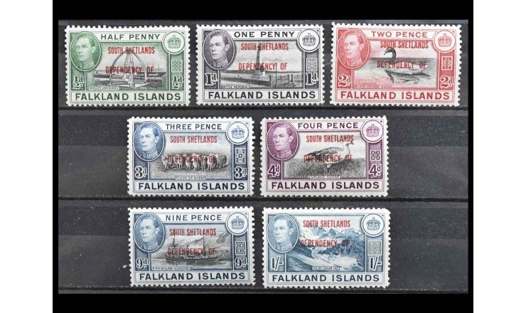 Южные Шетландские острова 1944 г. "Король Георг VI, Пейзажи" (надпечатка) Южные Шетландские острова 1944 г. "Король Георг VI, Пейзажи" (надпечатка)