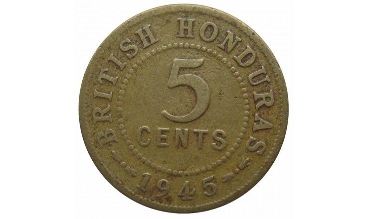 Британский Гондурас 5 центов 1945 г.