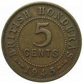 Британский Гондурас 5 центов 1945 г.