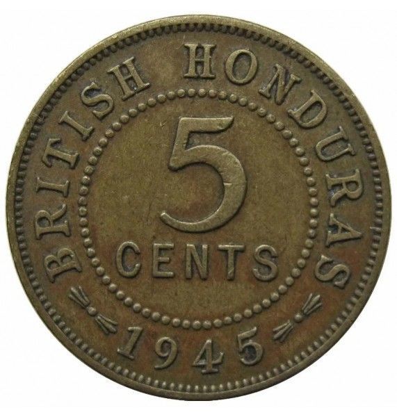 Британский Гондурас 5 центов 1945 г.