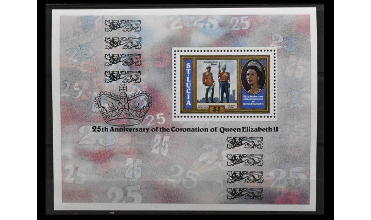Сент-Люсия 1978 г. "25 лет коронации Королевы Елизаветы II"
