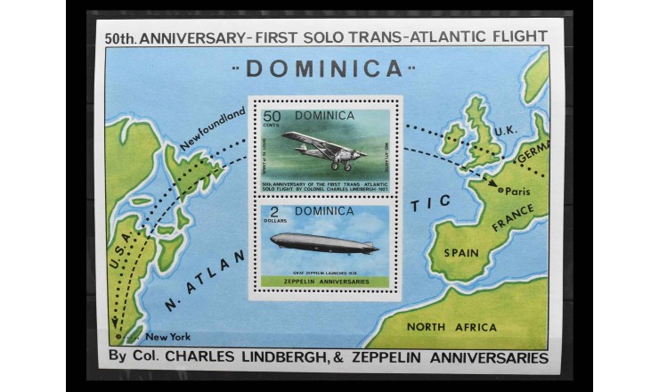 Доминика 1978 г. "50-летие первого самостоятельного трансатлантического перелета" Доминика 1978 г. "50-летие первого самостоятельного трансатлантического перелета"