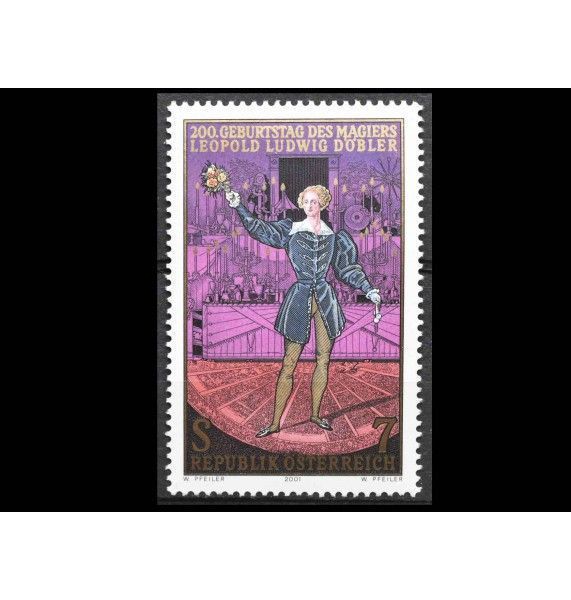 Австрия 2001 г. "Людвиг Леопольд Дёблер, иллюзионист"