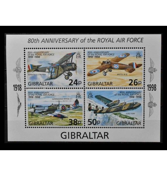 Гибралтар 1998 г. "80 лет Королевским военно-воздушным силам Великобритании"
