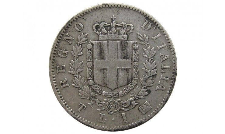 Италия 1 лира 1863 г. T BN