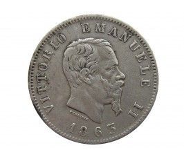 Италия 1 лира 1863 г. T BN