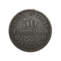 Италия 50 чентезимо 1863 г. M BN