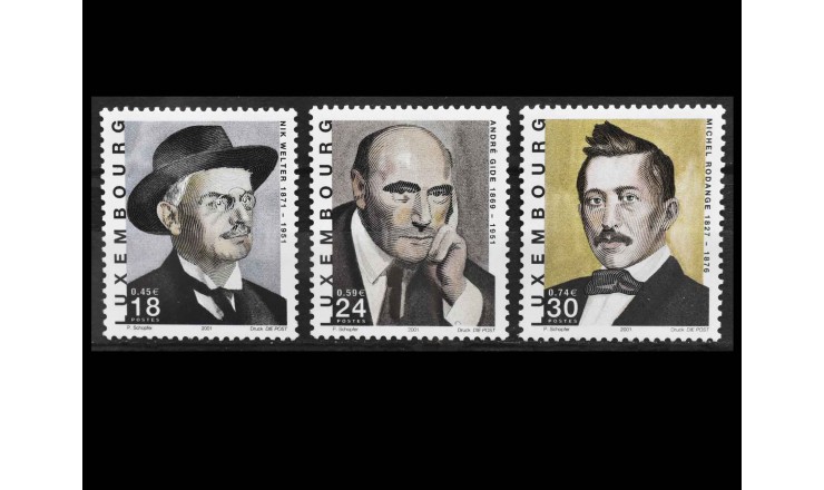 Люксембург 2001 г. "Годовщины смерти великих писателей" Люксембург 2001 г. "Годовщины смерти великих писателей"