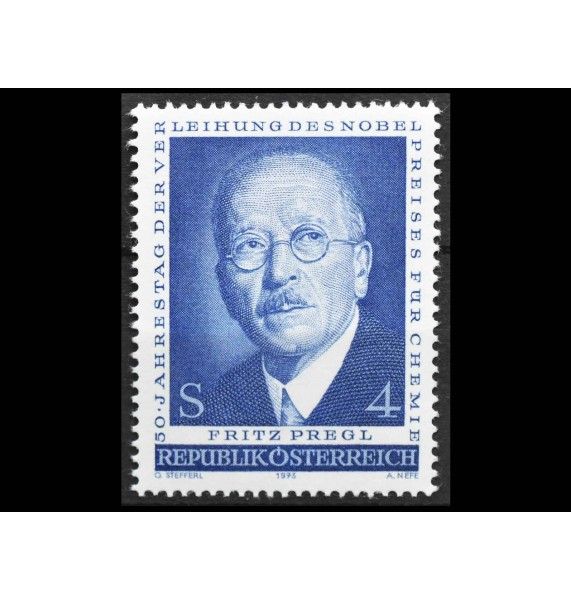 Австрия 1973 г. "50-я годовщина присуждения Нобелевской премии Фрицу Преглю"