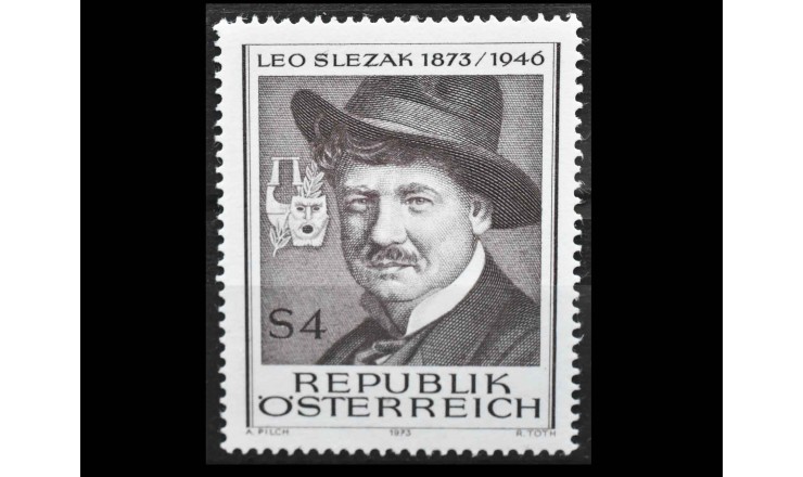 Австрия 1973 г. "Лео Слезак, оперный певец и киноактер"