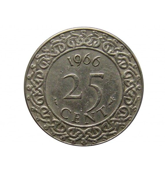 Суринам 25 центов 1966 г.