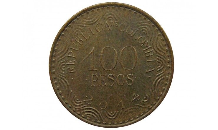 Колумбия 100 песо 2014 г.