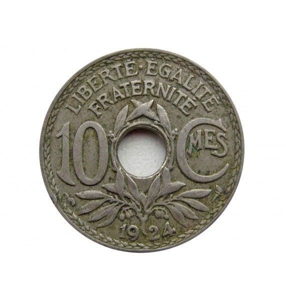 Франция 10 сантимов 1924 г.