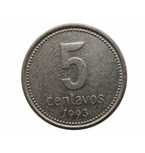 Аргентина 5 сентаво 1993 г.