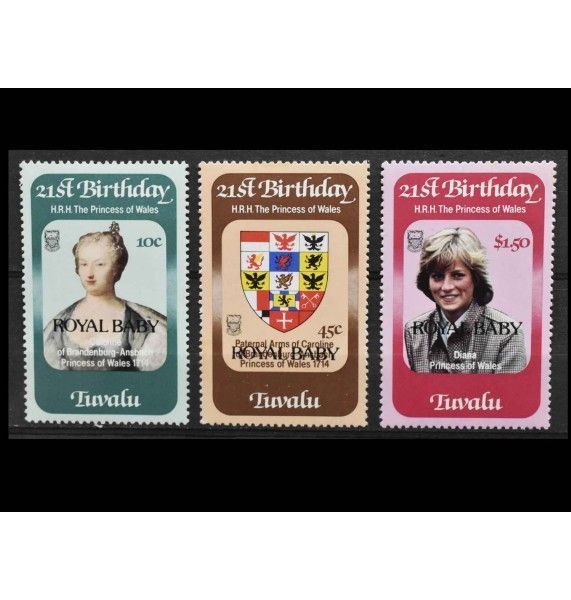 Тувалу 1982 г. "Рождение принца Уильяма Уэльского" (надпечатка)
