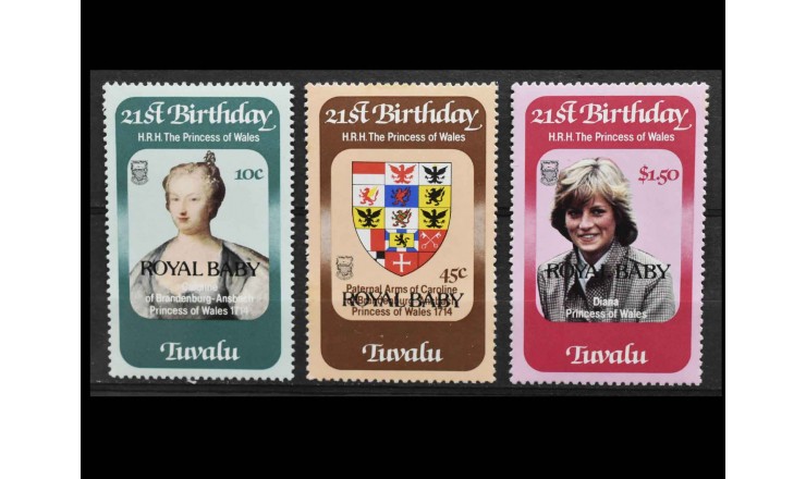Тувалу 1982 г. "Рождение принца Уильяма Уэльского" (надпечатка) Тувалу 1982 г. "Рождение принца Уильяма Уэльского" (надпечатка)