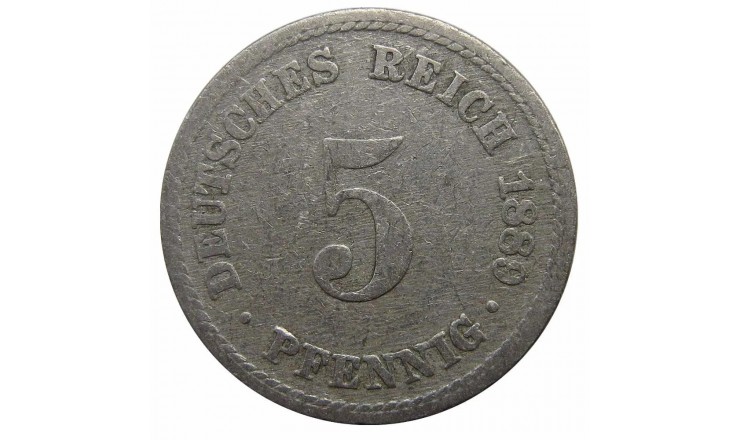 Германия 5 пфеннигов 1889 г. A Германия 5 пфеннигов 1889 г. A