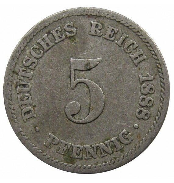 Германия 5 пфеннигов 1888 г. A