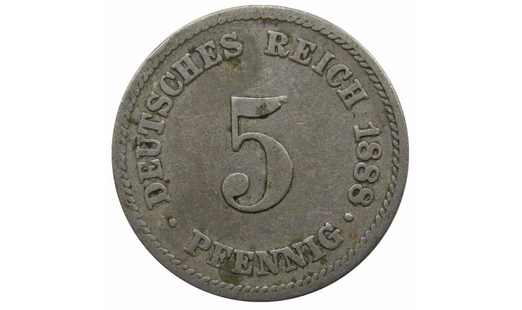 Германия 5 пфеннигов 1888 г. A