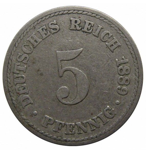 Германия 5 пфеннигов 1889 г. A