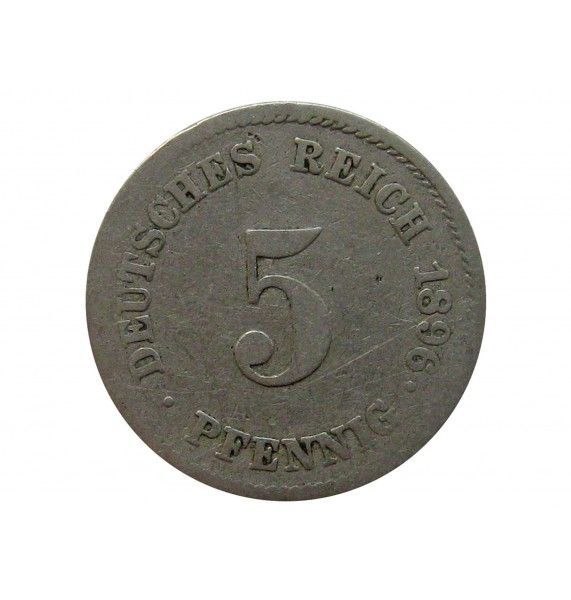 Германия 5 пфеннигов 1896 г. J