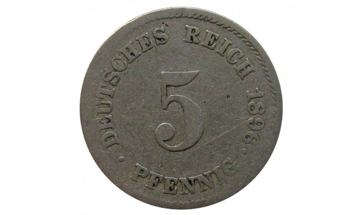 Германия 5 пфеннигов 1896 г. J
