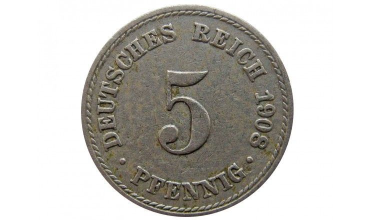 Германия 5 пфеннигов 1908 г. A