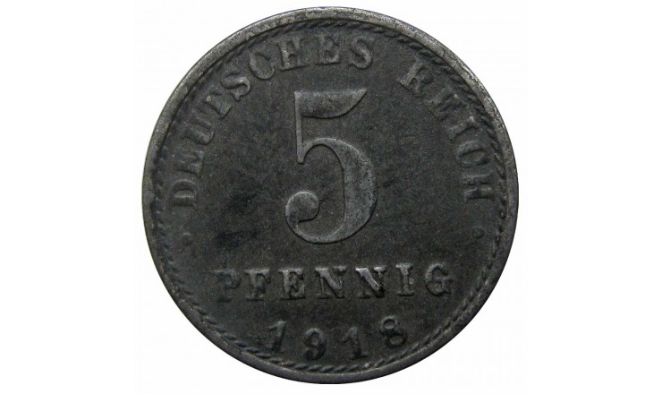 Германия 5 пфеннигов 1918 г. A