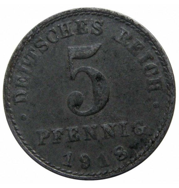 Германия 5 пфеннигов 1918 г. A