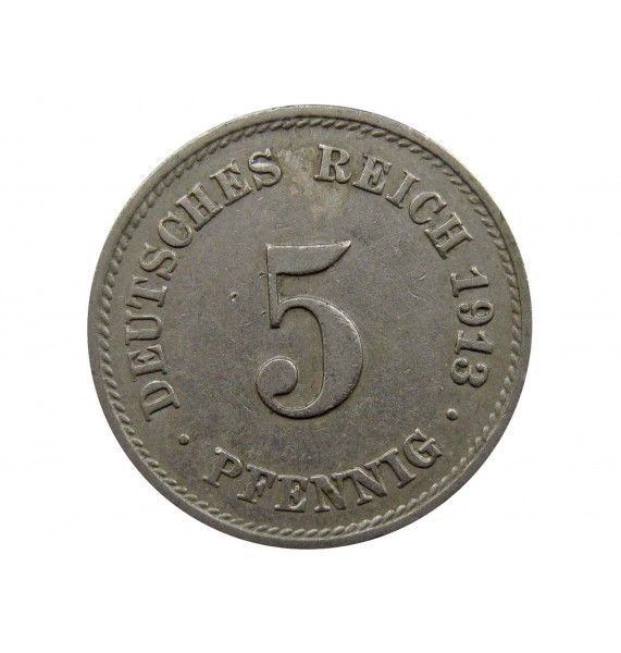 Германия 5 пфеннигов 1913 г. F
