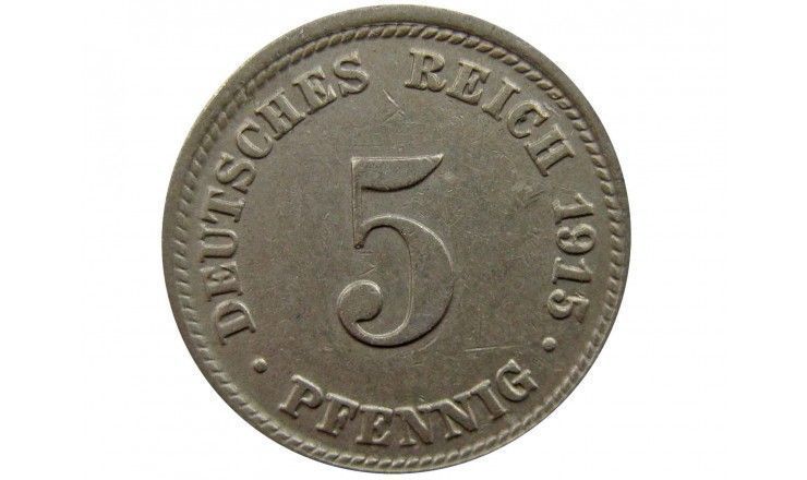 Германия 5 пфеннигов 1915 г. D