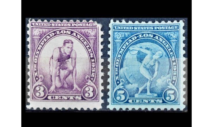 США 1932 г. "Летние Олимпийские игры, Лос-Анджелес" (дефект)