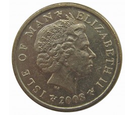 Остров Мэн 1 фунт 2008 г. AA