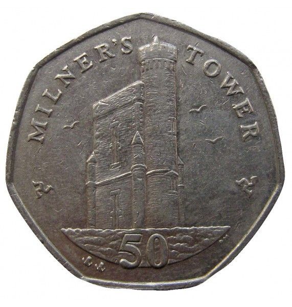 Остров Мэн 50 пенсов 2008 г. AA