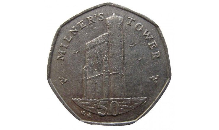 Остров Мэн 50 пенсов 2008 г. AA